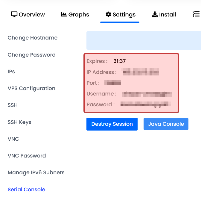 hostEONS VPS 应急SSH登录通道 登录信息